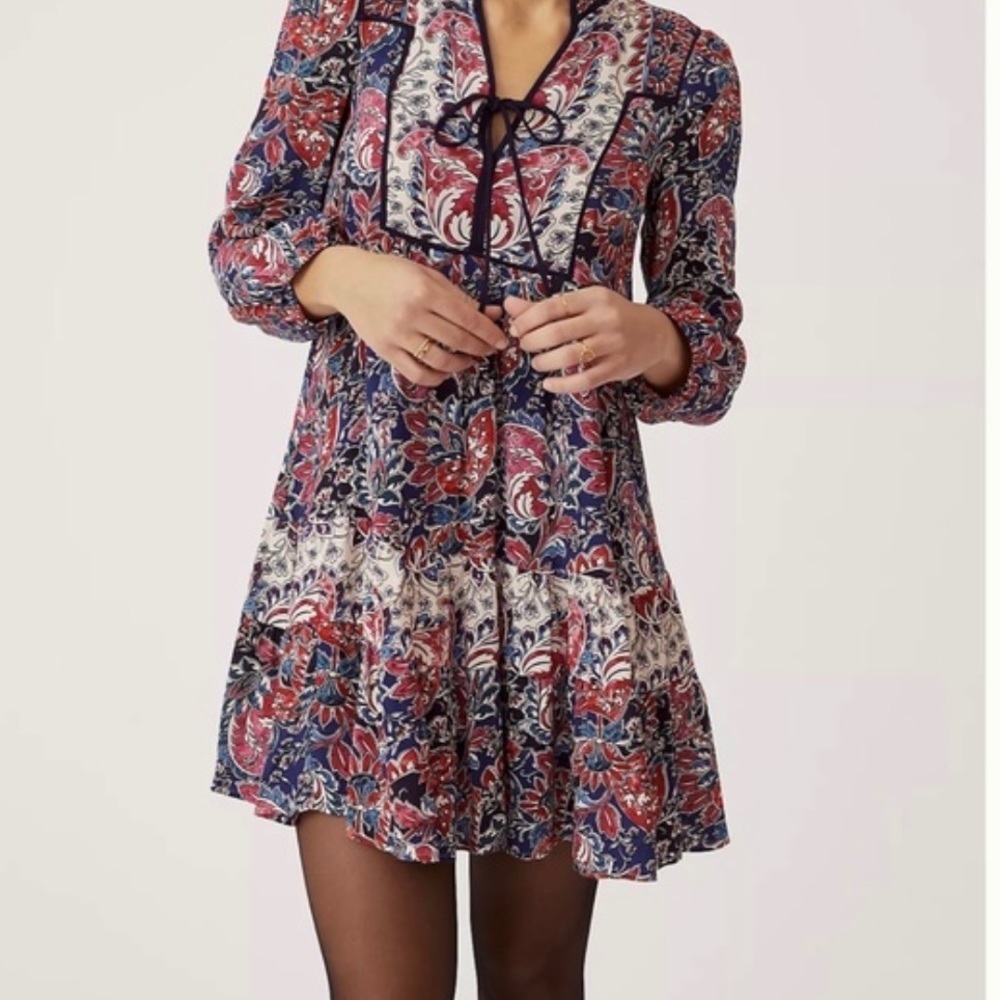 Anthropolgie Spliced tunic paisley print long sleeve dress
